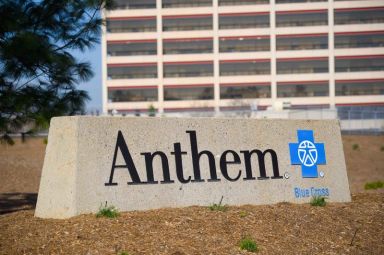 The office building of health insurer Anthem is seen in