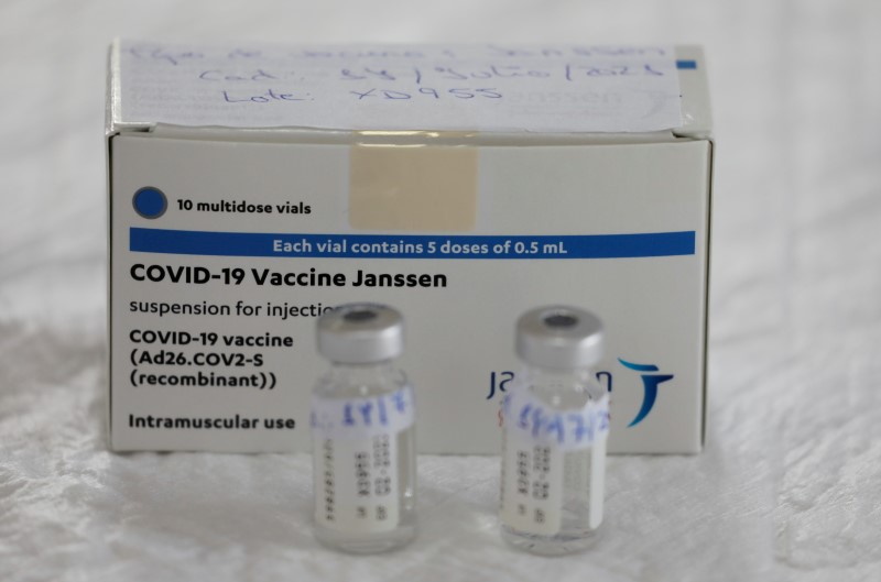 FILE PHOTO: Empty vials of Johnson & Johnson’s coronavirus disease