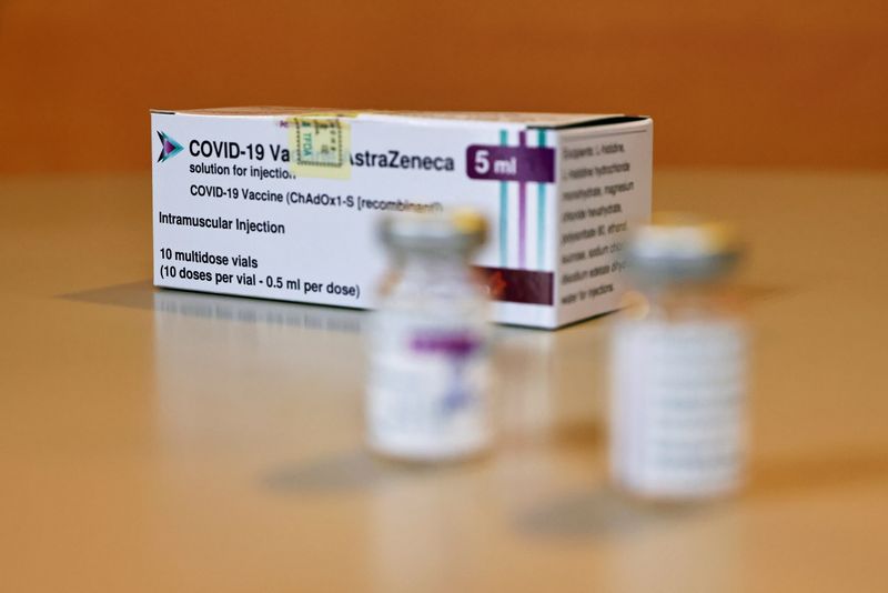 FILE PHOTO: AstraZeneca vaccine against the coronavirus disease (COVID-19) at