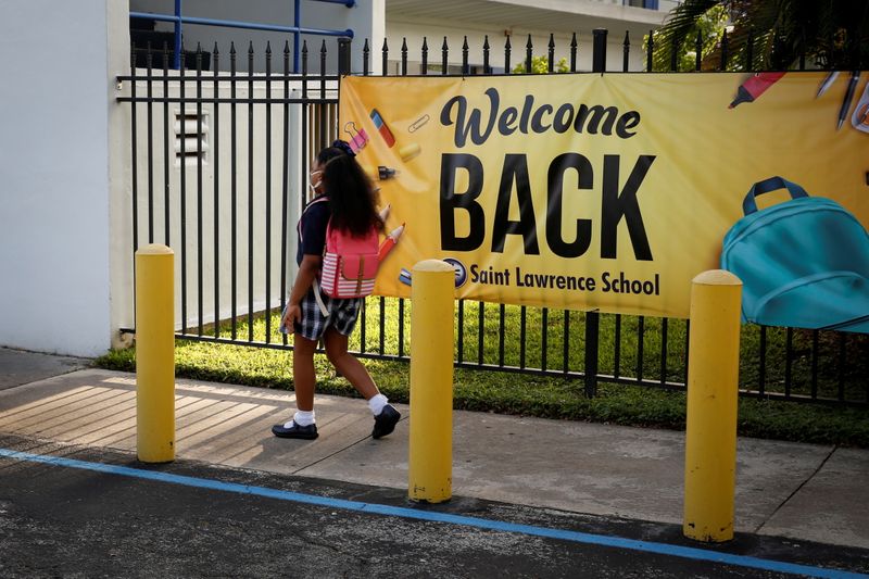 FILE PHOTO: Students return to school in South Florida