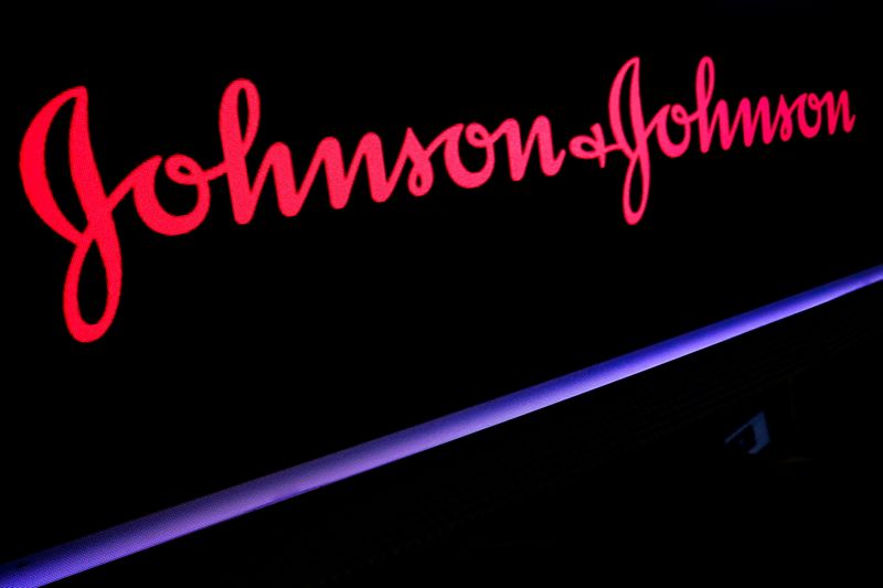 The Johnson & Johnson logo is displayed on a screen
