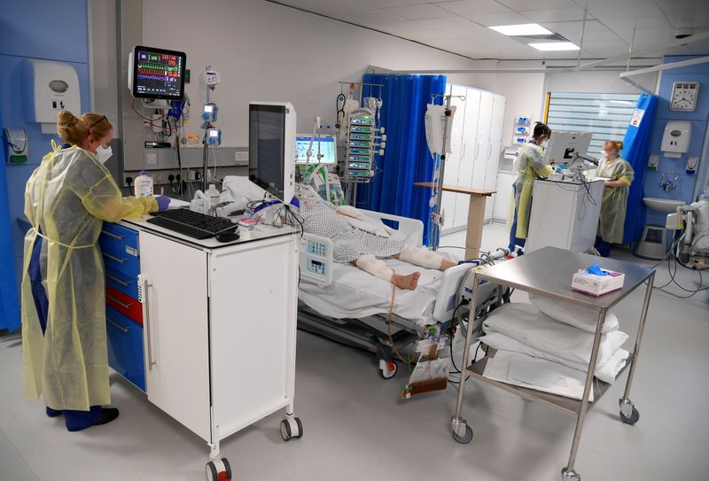 Medical staff treat seriously ill COVID-19 patients at Milton Keynes