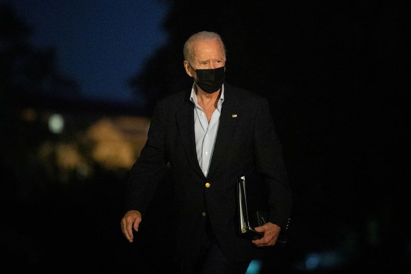 President Biden arrives on the South Lawn at the White