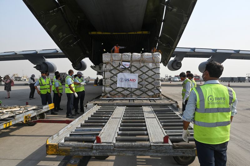 FILE PHOTO: COVID-19 relief shipment from U.S. arrives in India