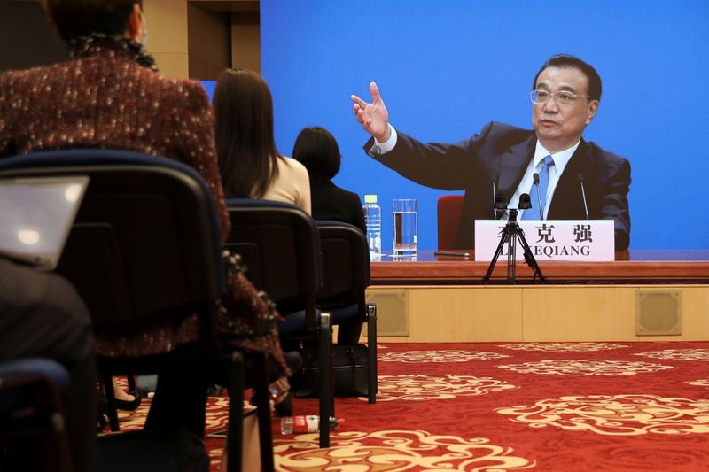 Chinese Premier Li Keqiang during a news conference following the
