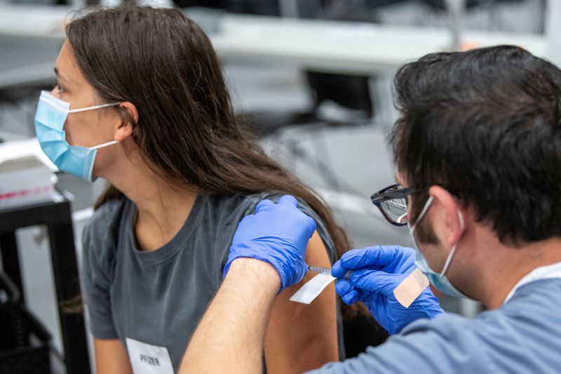 Vaccines are administered to students at Ohio State University