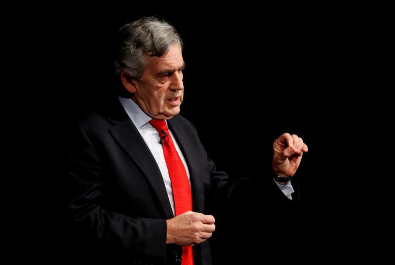 FILE PHOTO: Britain’s former Prime Minister Gordon Brown speaks at