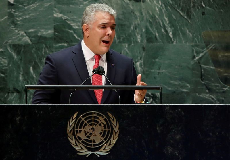 Colombia’s President Ivan Duque addresses the 76th Session of the