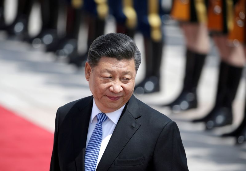 FILE PHOTO: Chinese President Xi Jinping attends a welcoming ceremony