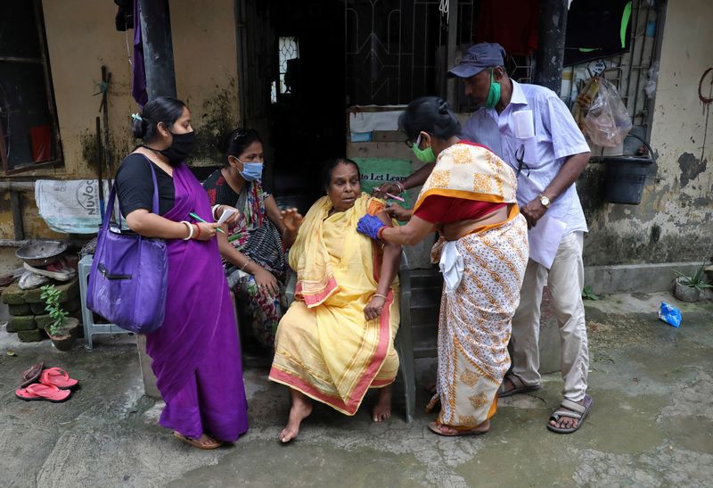 FILE PHOTO: Door-to-door COVID-19 vaccination drive in Kolkata