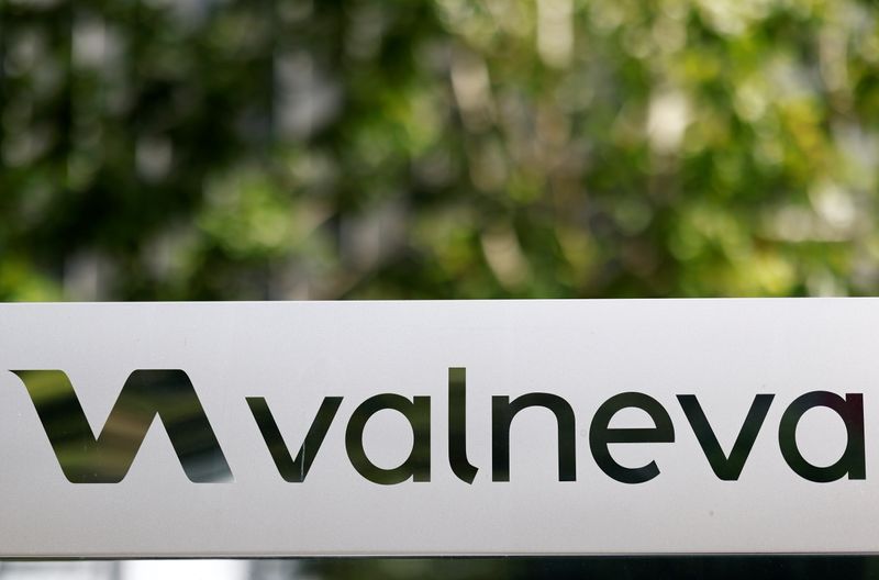 FILE PHOTO: The logo of Valneva SE is pictured at