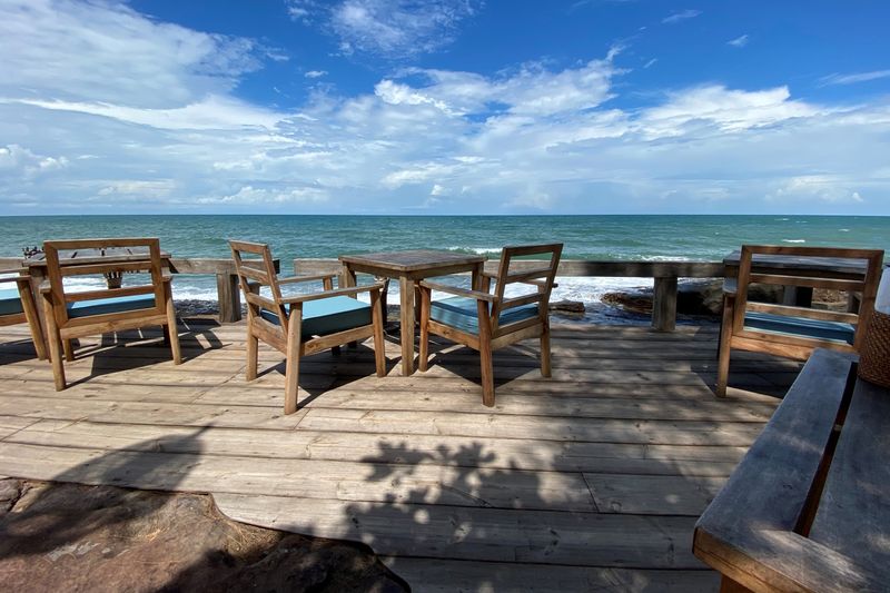 FILE PHOTO: Views from a beachside restaurant are seen at