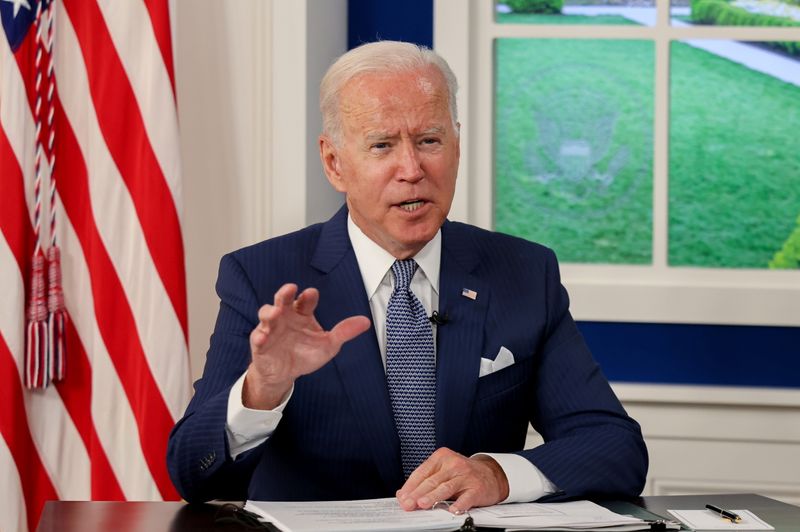 U.S. President Joe Biden hosts a virtual coronavirus disease (COVID-19)