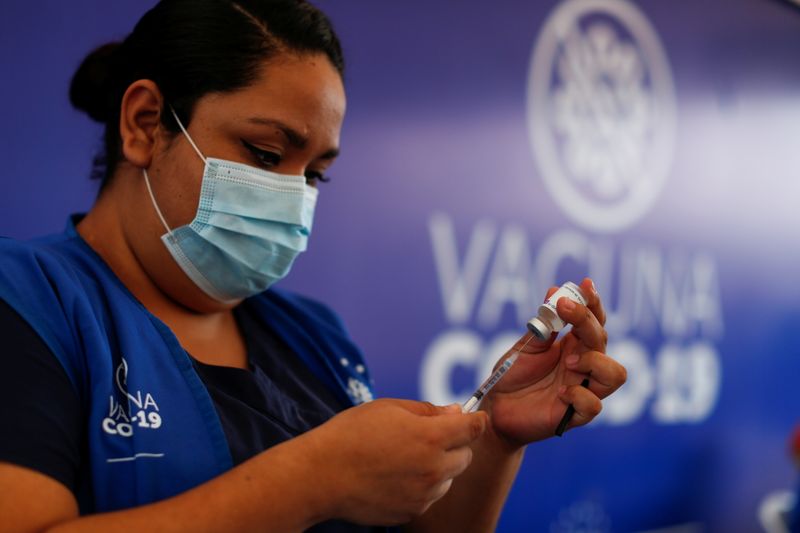 FILE PHOTO: Vaccination against coronavirus disease (COVID-19) in El Salvador