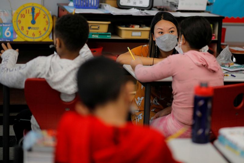 FILE PHOTO: Classes are held with masks being required to