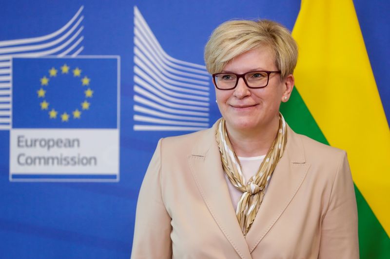 FILE PHOTO: Lithuanian Prime Minister Ingrida Simonyte in Brussels
