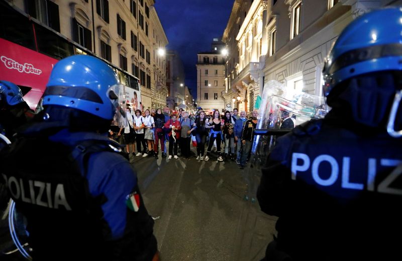 FILE PHOTO: Protest against “Green Pass” in Rome