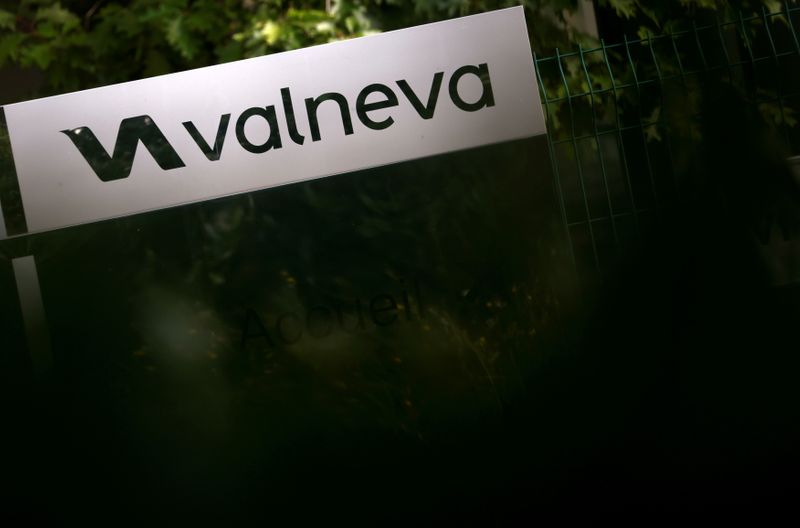 FILE PHOTO: The logo of Valneva SE is pictured at