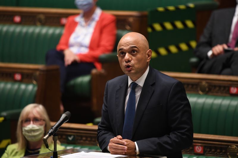 Britain’s Secretary of State for Health and Social Care Javid