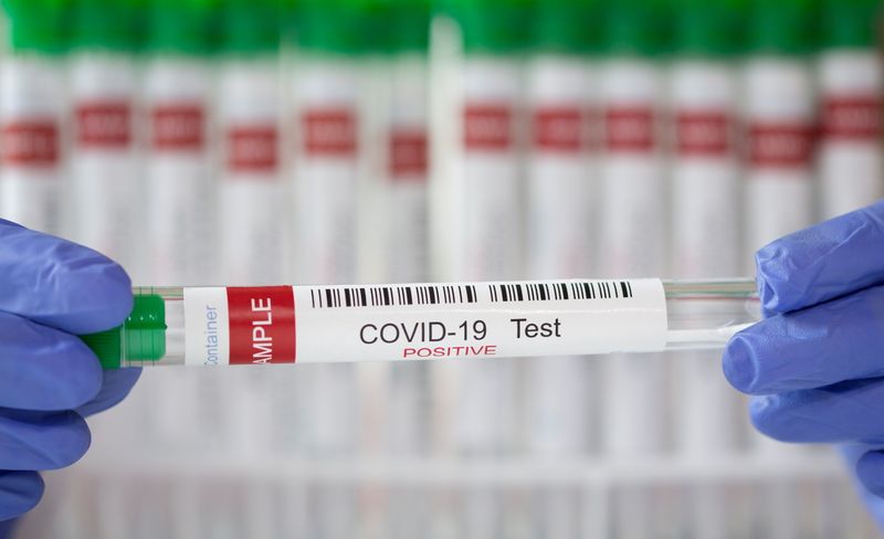 FILE PHOTO: FILE PHOTO: A test tube labelled “COVID-19 Test