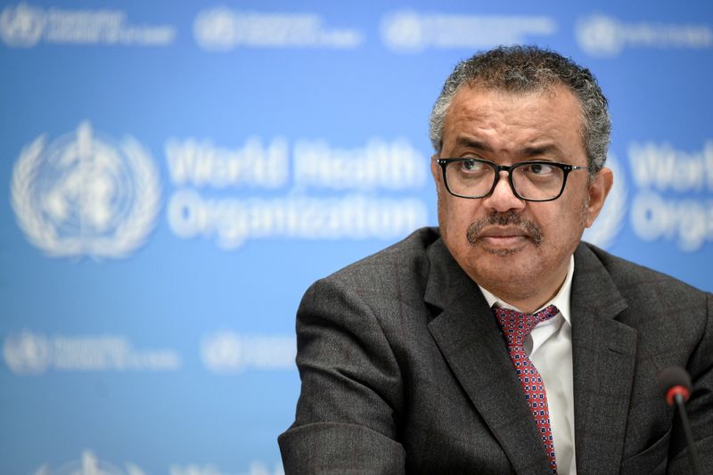 FILE PHOTO: World Health Organization chief Tedros Adhanom Ghebreyesus attends