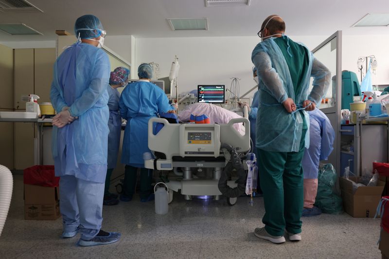 FILE PHOTO: Intensive care unit at Sotiria hospital in Athens
