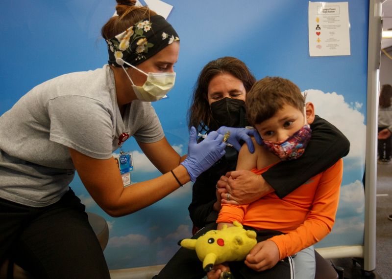 Children receive the Pfizer-BioNTech coronavirus vaccine at Rady’s Children’s Hospital