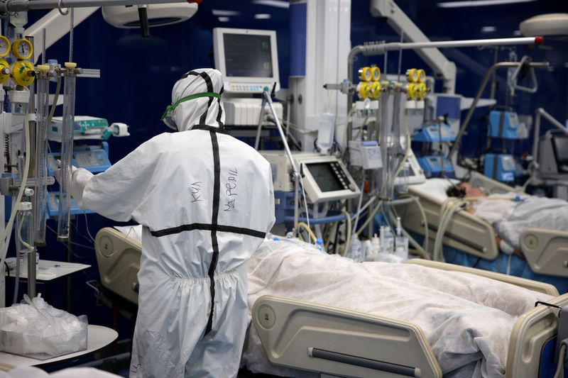 FILE PHOTO: Bulgarian hospitals struggle with COVID patients while many