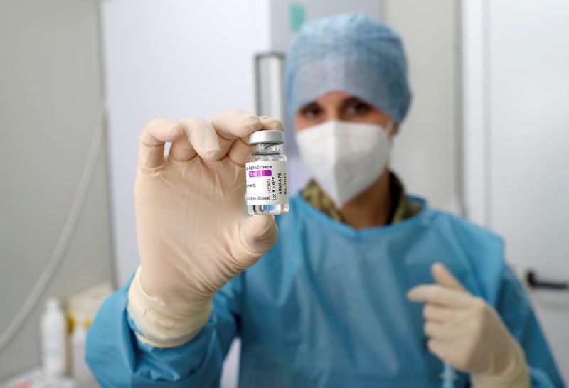 FILE PHOTO: A medical worker at the COVID-19 mass vaccination