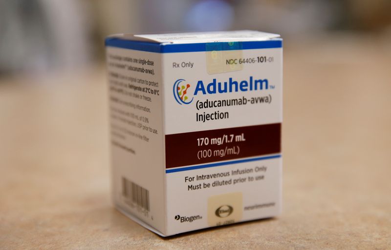 FILE PHOTO: First intravenous infusion of Aduhelm, Biogen’s controversial recently
