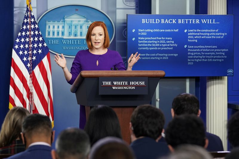 Jen Psaki speaks during a press briefing at the White