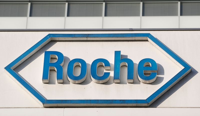 FILE PHOTO: Logo of Swiss drugmaker Roche is seen in