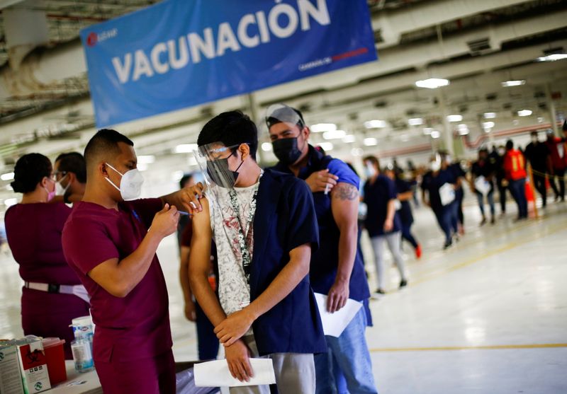 FILE PHOTO: Coronavirus disease (COVID-19) vaccination in Ciudad Juarez