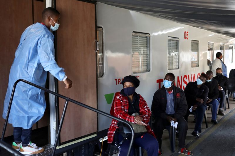 FILE PHOTO: FILE PHOTO: South Africa’s vaccine train aims to