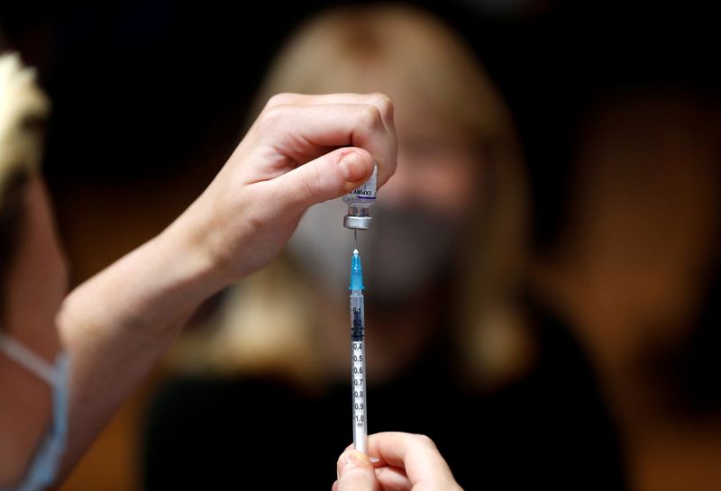 FILE PHOTO: A nurse prepares a vaccination at the Hartlepool