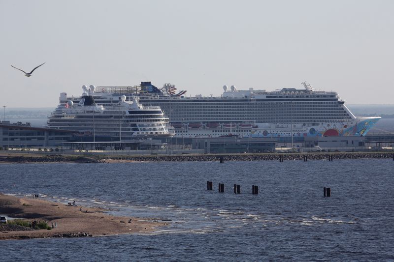 The Norwegian Breakaway cruise ship is seen at Marine Facade