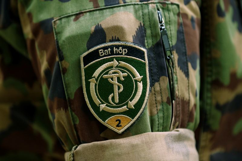 FILE PHOTO: A sign of Hospital Battalion 2 of the