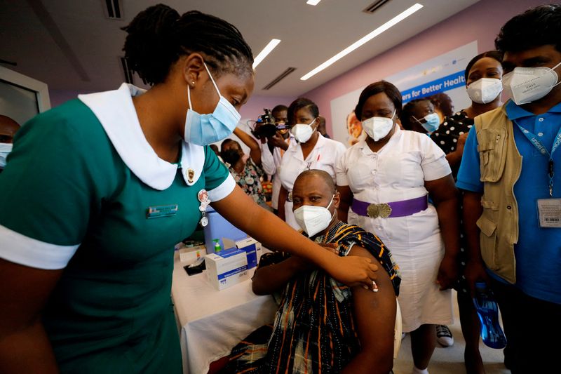 FILE PHOTO: Ghana launches COVID-19 vaccination campaign