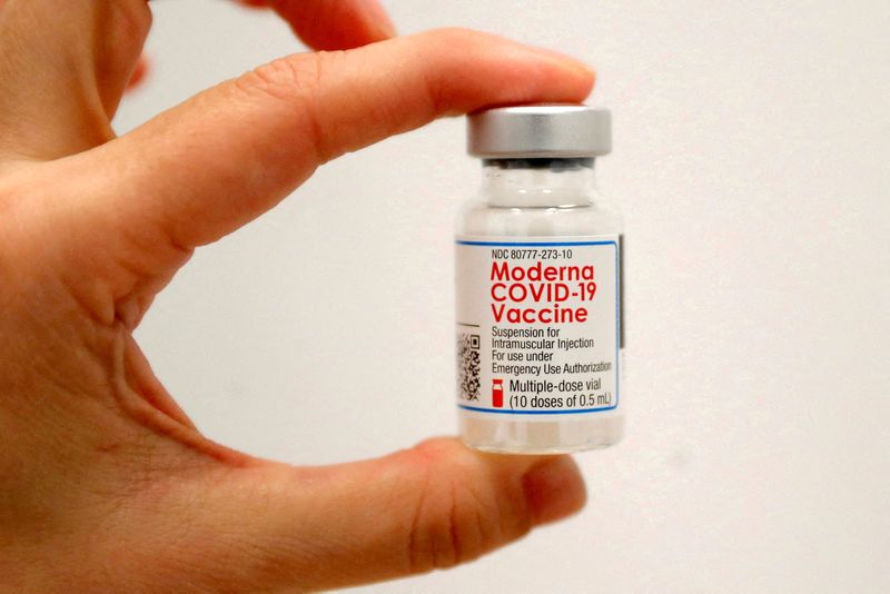 FILE PHOTO: Moderna COVID-19 Vaccine at pop-up site in New