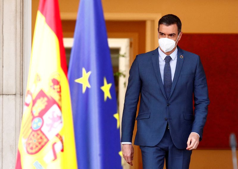 FILE PHOTO: Spain’s PM Pedro Sanchez holds news conference after