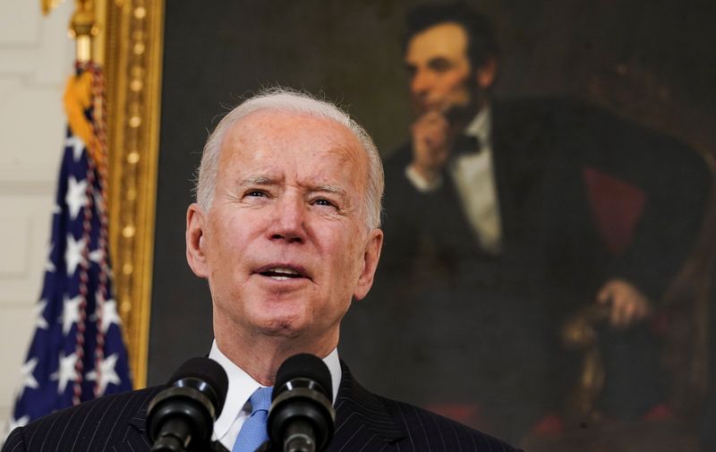 U.S. President Biden speaks about the administration’s coronavirus response at