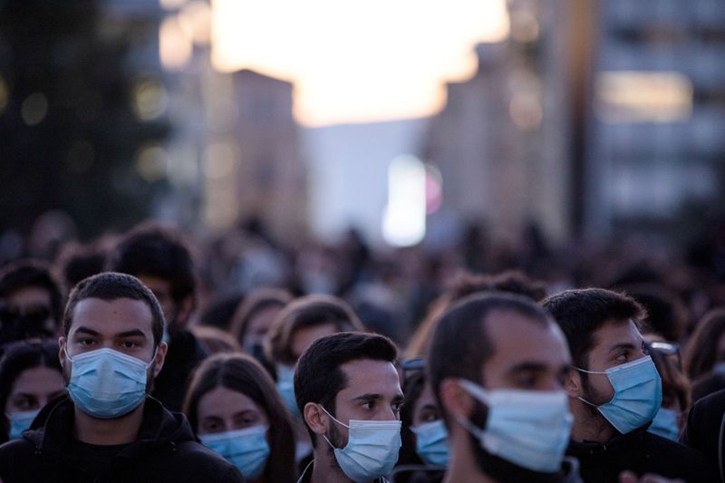 Demonstration amid the coronavirus disease pandemic in Greece