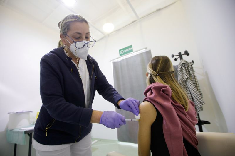 FILE PHOTO: COVID-19 vaccination centre in Naples