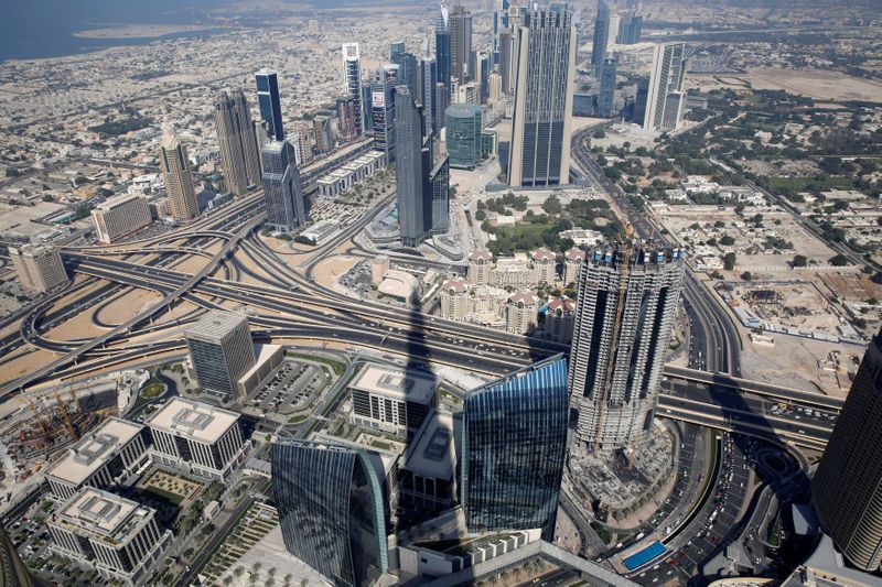 FILE PHOTO: An aerial view of Dubai from Burj Khalifa,