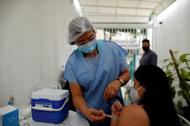 FILE PHOTO: Special vaccination day for healthcare personnel, in Caracas