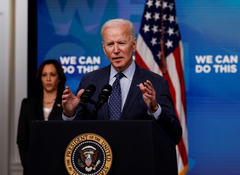 FILE PHOTO: U.S. President Biden delivers update on administration’s coronavirus