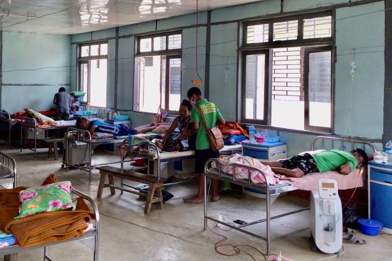 FILE PHOTO: COVID-19 patients at the hospital in Cikha