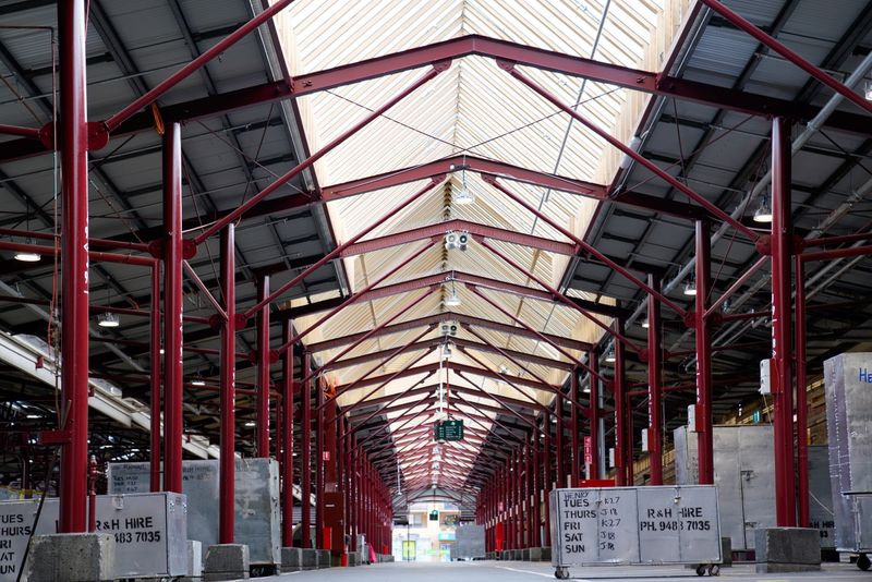 An empty Queen Victoria Market is seen on the first