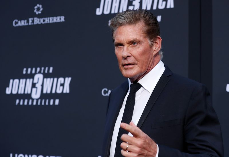 Actor David Hasselhoff arrives for a screening of the movie