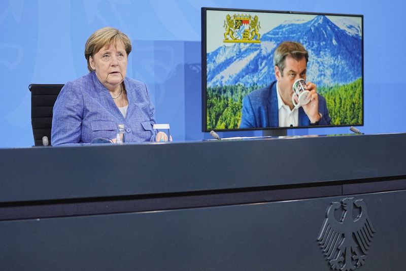 Germany’s Merkel meets with state leaders to discuss COVID-19 measurements